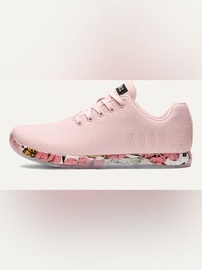 NOBULL Women's Blush Pink Trainer with Floral-Print Midsole